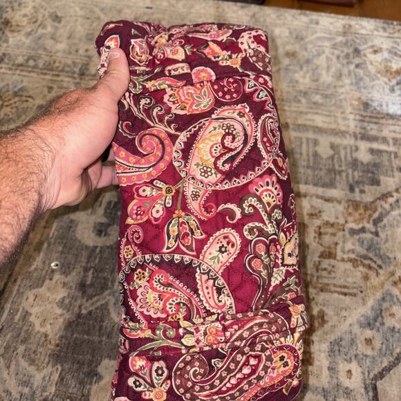 Vera Bradley Large Tote And Pencil Pouch Raspberry Paisley Pattern - Picture 3 of 11